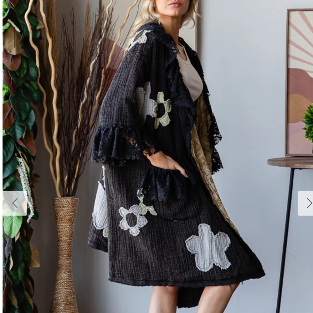🎉 OLI & HALI “ Seattle 2 “ Oli and Hali FLORAL PATCHWORK DUSTER 66 - Picture 5 of 8